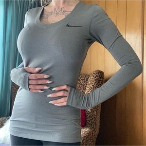 Nike long sleeve grey running top